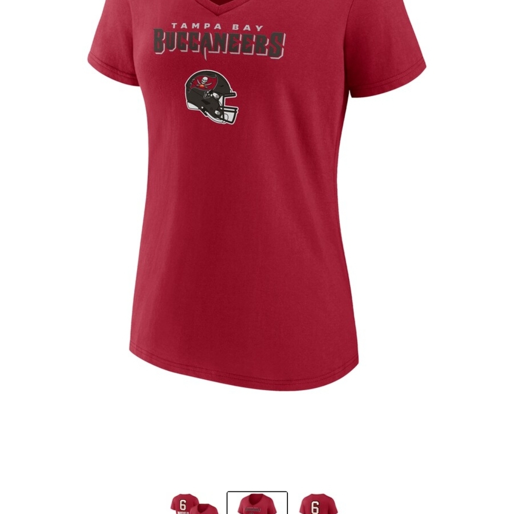 Fanatics Women's Red Tampa Bay Buccaneers V-Neck Tee - Picture 3 of 8
